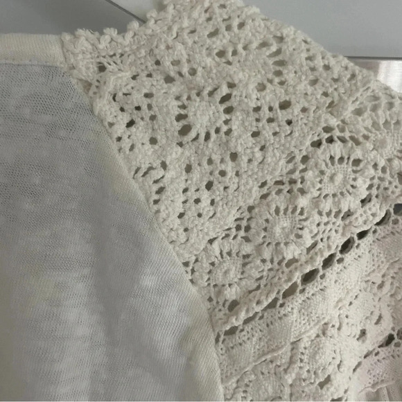 Sundance Boho White Crochet Peasant Blouse Top Size XS - Picture 8 of 10
